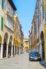 MANTUA, ITALY - JULY, 23, 2016: the street in a center of Mantua, Italy