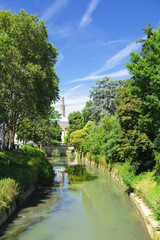 Vicenza, Italy - July, 17, 2016: street in a center of Vicenza, Italy