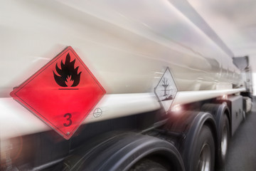 gasoline transporter speeding on highway