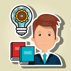 man books idea icon vector illustration graphic