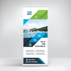 Stand, roll up banner, business template