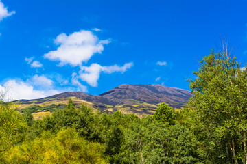 View of the Volcano Etna in a summer day