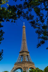 Tour Eiffel (Eiffel tower) from the Seine River. Paris. France.