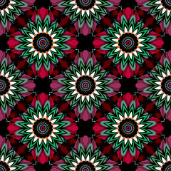 Abstract paisley ornament. Seamless pattern kaleidoscopic orient