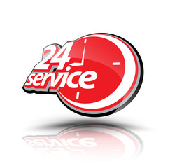 Twenty four hour service symbol. Vector illustration. Can use for service advertising.