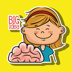 girl idea intelligent vector illustration graphic eps 10