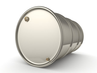 3D rendering Shiny chrome barrel