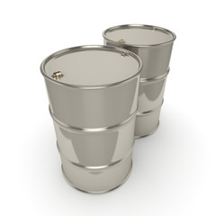 3D rendering Many chrome barrels