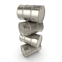 3D rendering Set chrome barrels