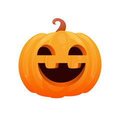 Halloween Pumpkin isolated on white background. Game Design. Vector illustration
