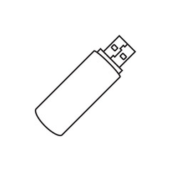Line icon usb flash drive. Vector illustration.