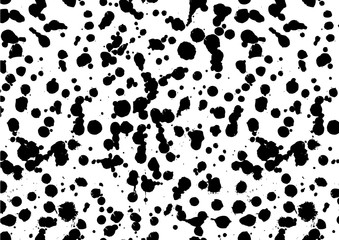 Naklejka na ściany i meble Vector background with watercolor ink blots and brush strokes. Black and white creative artistic pattern. Horizontal orientation.