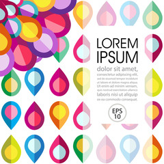 Vector color geometric pattern in a square. Abstract color background