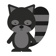 woodland raccoon animal character cute icon