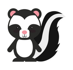 Obraz na płótnie Canvas woodland zorrillo animal character cute icon