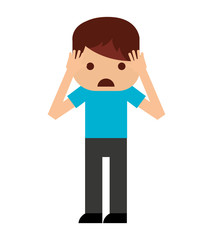 depressed person character isolated