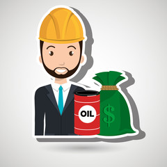 man barrel oil money vector illustration graphic