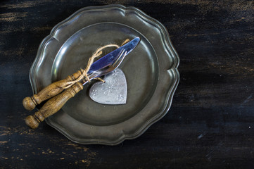 Table setting for St. Valentines day