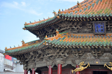 Fototapeta premium Shenyang Imperial Palace (Mukden Palace) Dazheng Hall, Shenyang, Liaoning Province, China. Shenyang Imperial Palace is UNESCO world heritage site built in 400 years ago.
