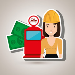 woman dispenser gasoline vector illustration graphic eps 10