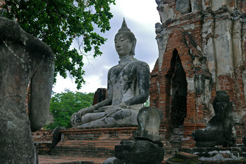 Buda in Ayutthaya. THAILAND