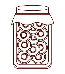 mason jar with fruits isolated icon