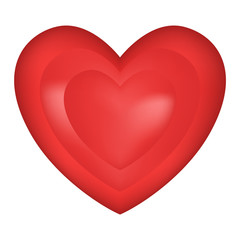 Simple red heart sharp vector icon. Color card beautiful celebrate bright emoticon red heart symbol. Red heart holiday abstract art icon decoration. Romance shape design. Love amour heart symbol.