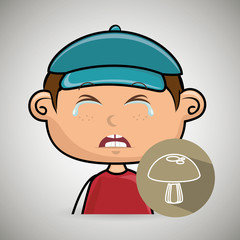 boy vegetable cry vector illustration graphic eps 10