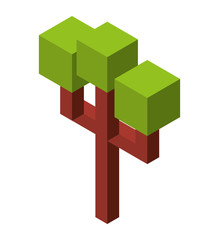 Obraz premium tree plant isometric icon