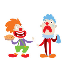 Clown character vector cartoon illustrations