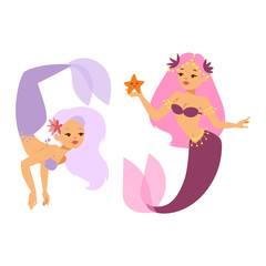 Obraz na płótnie Canvas Mermaid nixie character vector