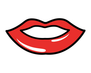 mouth comic pop art isolated