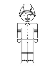 fire fighter character isolated icon