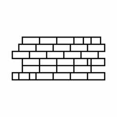 Brick wall icon in outline style isolated on white background. Construction symbol