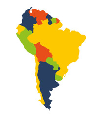 south american map isolated icon