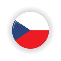 Fototapeta premium Czech Republic icon circle isolated on white background. Prague icon vector illustration