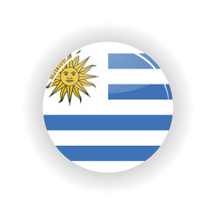 Fototapeta premium Uruguay icon circle isolated on white background. Montevideo icon vector illustration