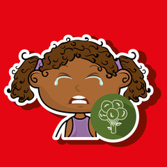 girl vegetable cry vector illustration graphic eps 10