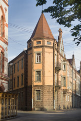 Fototapeta na wymiar Vyborg, medieval streets of the city