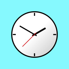 Clock icon, Vector illustration, flat design. Easy to use and edit. EPS10. Blue background