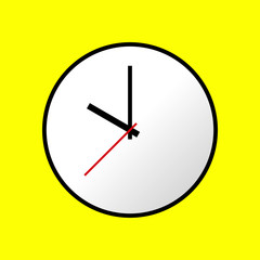 Clock icon, Vector illustration, flat design. Easy to use and edit. EPS10. Yellow background