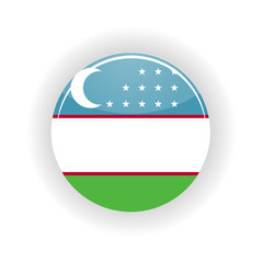 Obraz premium Uzbekistan icon circle isolated on white background. Tashkent icon vector illustration