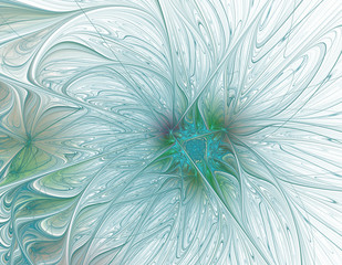 Abstract beautiful light blue flower on white background