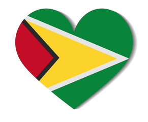 Obraz premium heart flag guyana