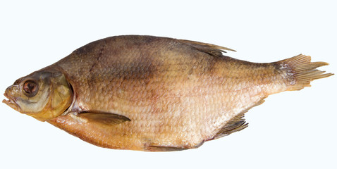 Dried fish isolated on white background