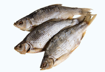 Dried fish isolated on white background