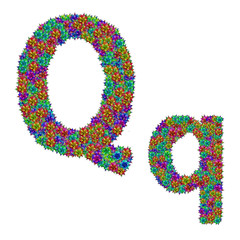 letter P made from bromeliad letter Q made from bromeliad flower