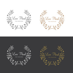 Foral logo set, flower shop logo