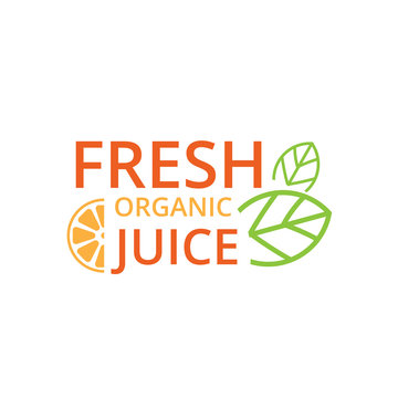 hand drawn banner juice and organic food