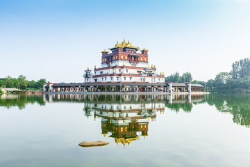 Fototapeta premium Traditional Tibetan Buddhism buildings scenery in wuxi lingshan,China